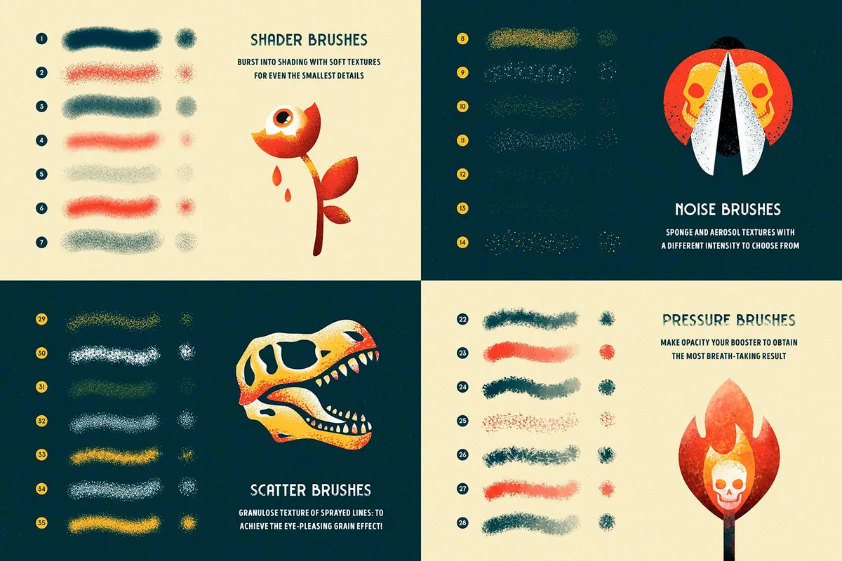 18 in 1 Procreate Brushes Bundle