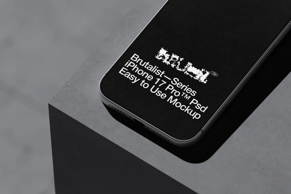 iPhone 17 Pro Brutalist Mockup