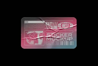 Vinyl Rectangle Sticker Mockup