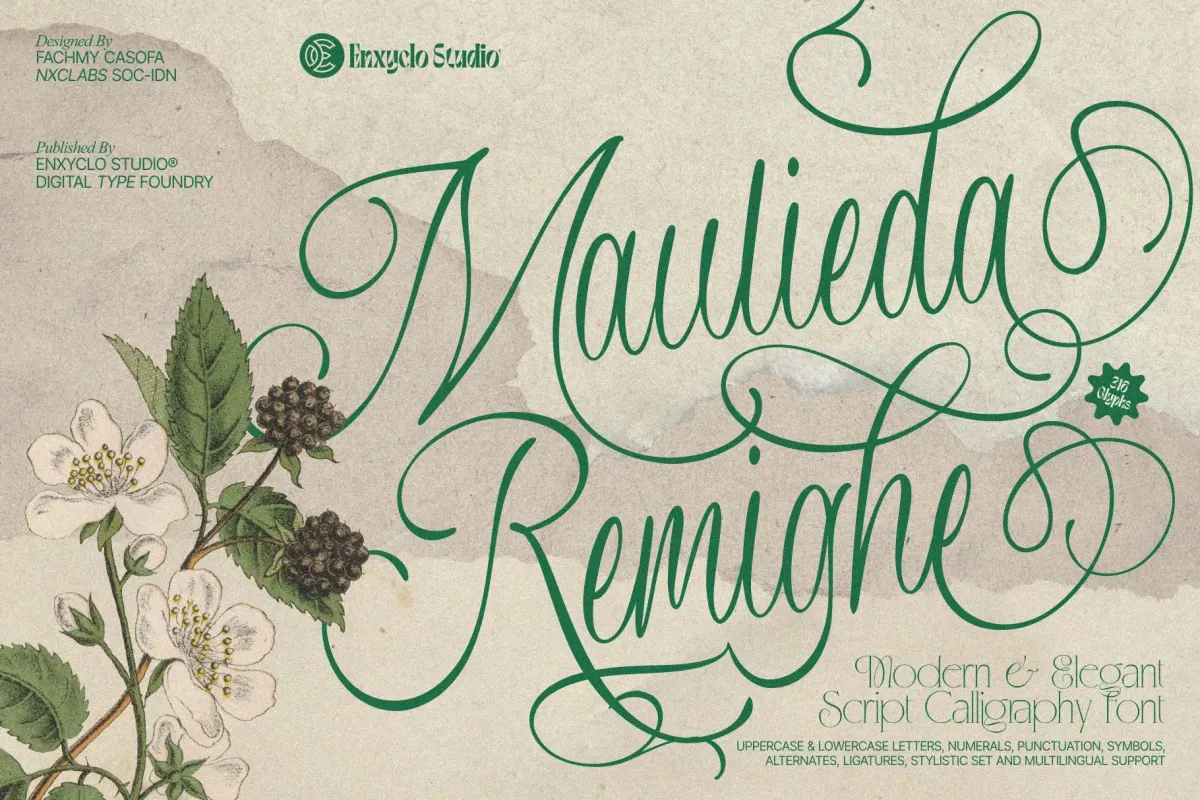 MAULIEDA REMIGHE — Elegant Wedding Script Font