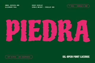 Piedra - Free Rocky Display Font