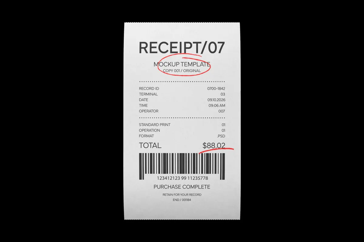 Long Till Receipt Mockup