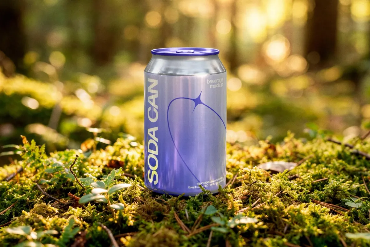 Outdoor Soda Can Mockup