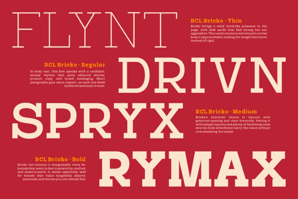 RCL Bricko – Bold Modern Slab Serif Font