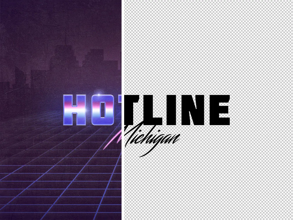Hotline Michigan Text Effects