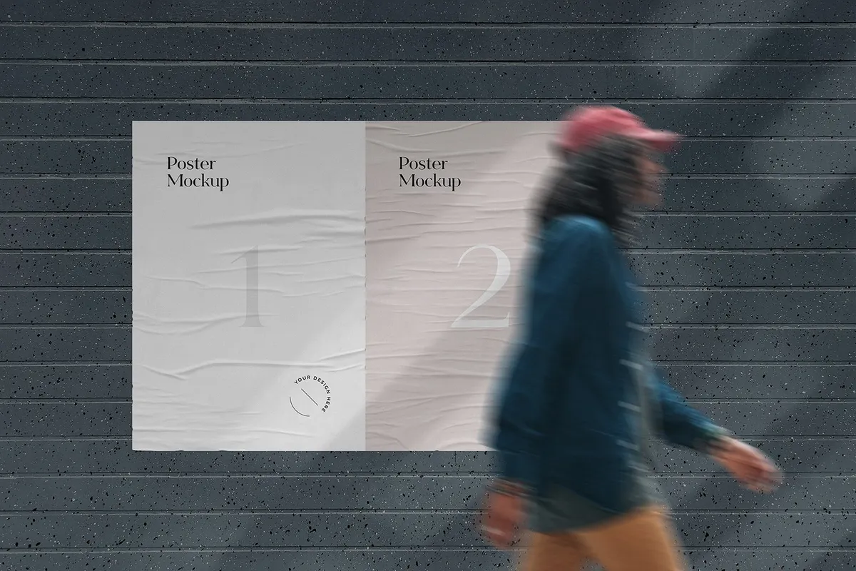 Glued Poster Mockups Collection