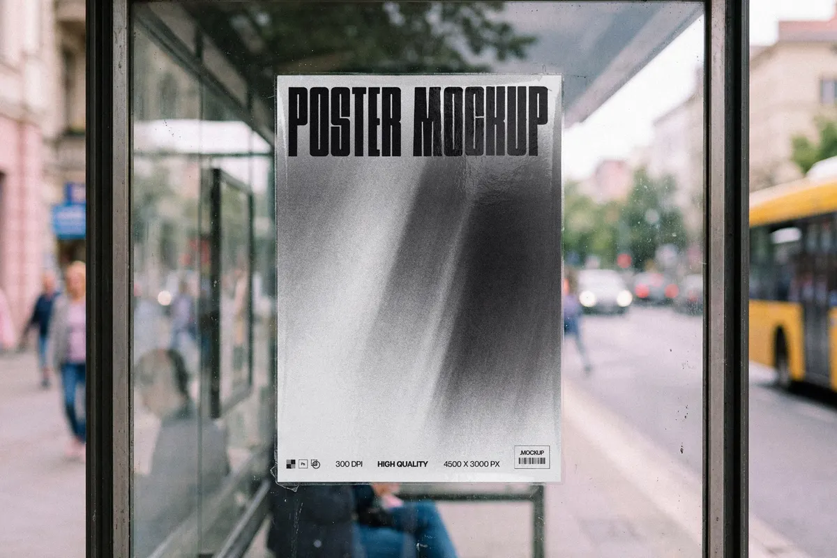 Glass Shelter Poster Mockup