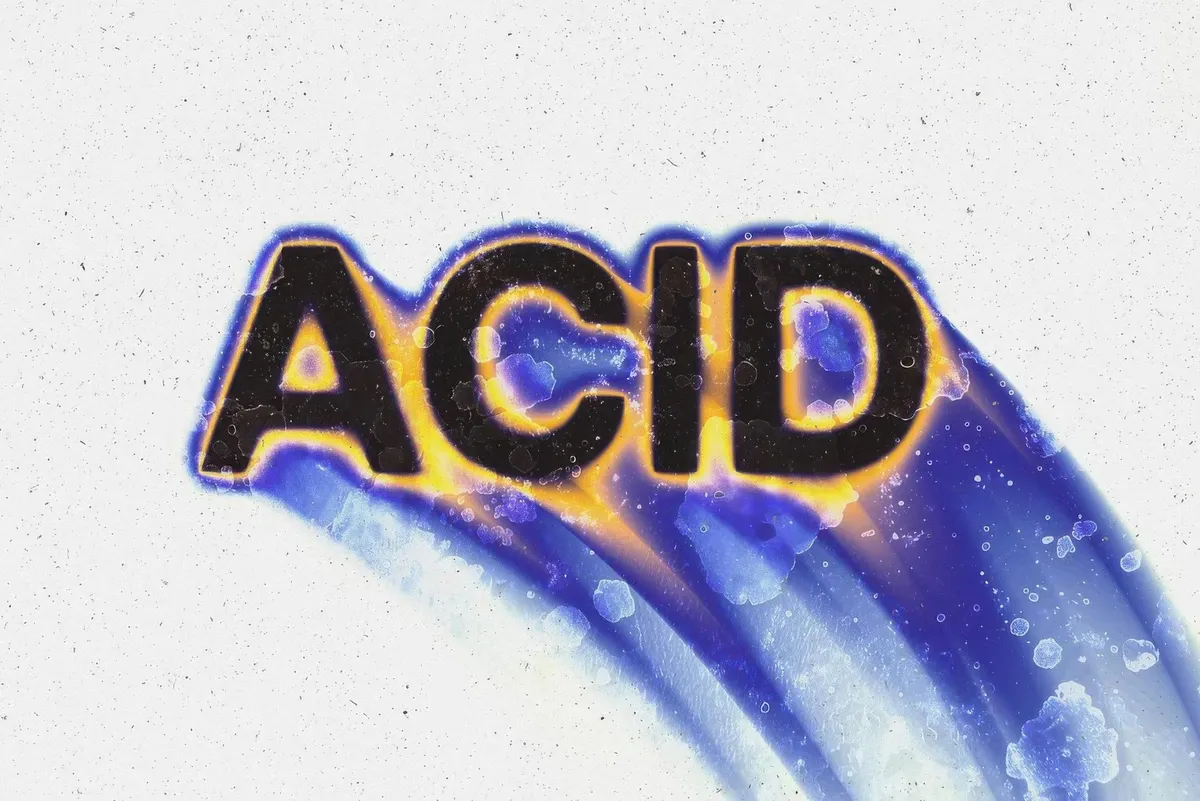 Acid Rushing Melting Text Effect