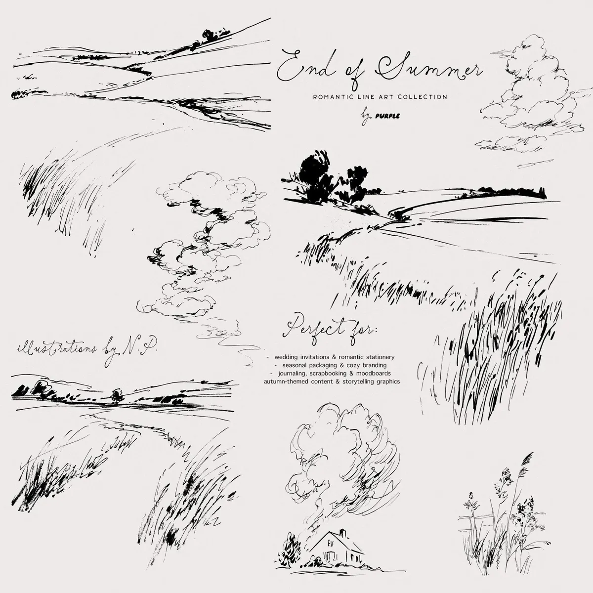 End of Summer: Line Art Collection