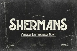 Shermans Vintage Letterpress Font