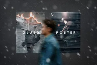 Classic Glued Poster Mockup