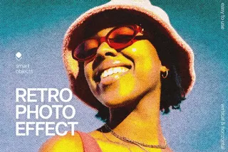 Retro Postcard Photo Effect