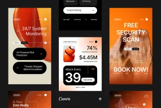 Cybersecurity Instagram Template for CANVA