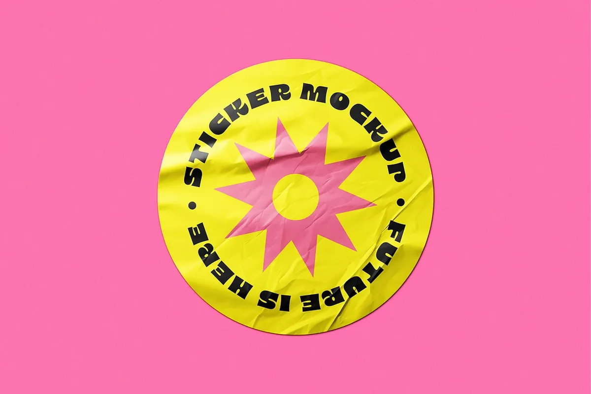 Wrinkled Sticker Mockup