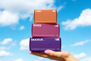 Outdoor Stacked Box Mockup