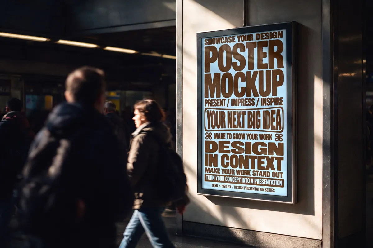 Station Advertising Screen Mockup