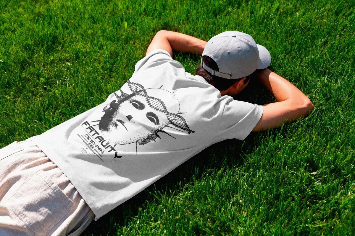 Lifestyle Back Print T-shrit Mockup