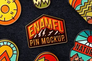 Enamel Pin Mockup