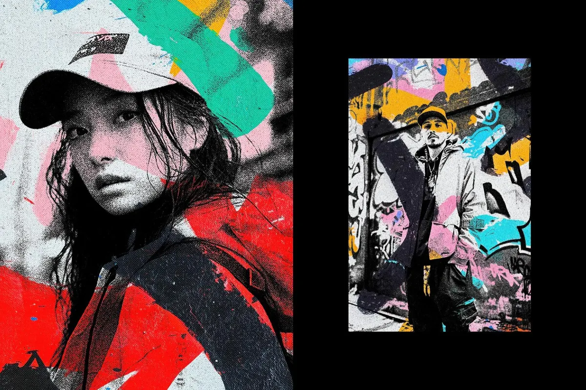 Graffiti Art Collage Photo Effect