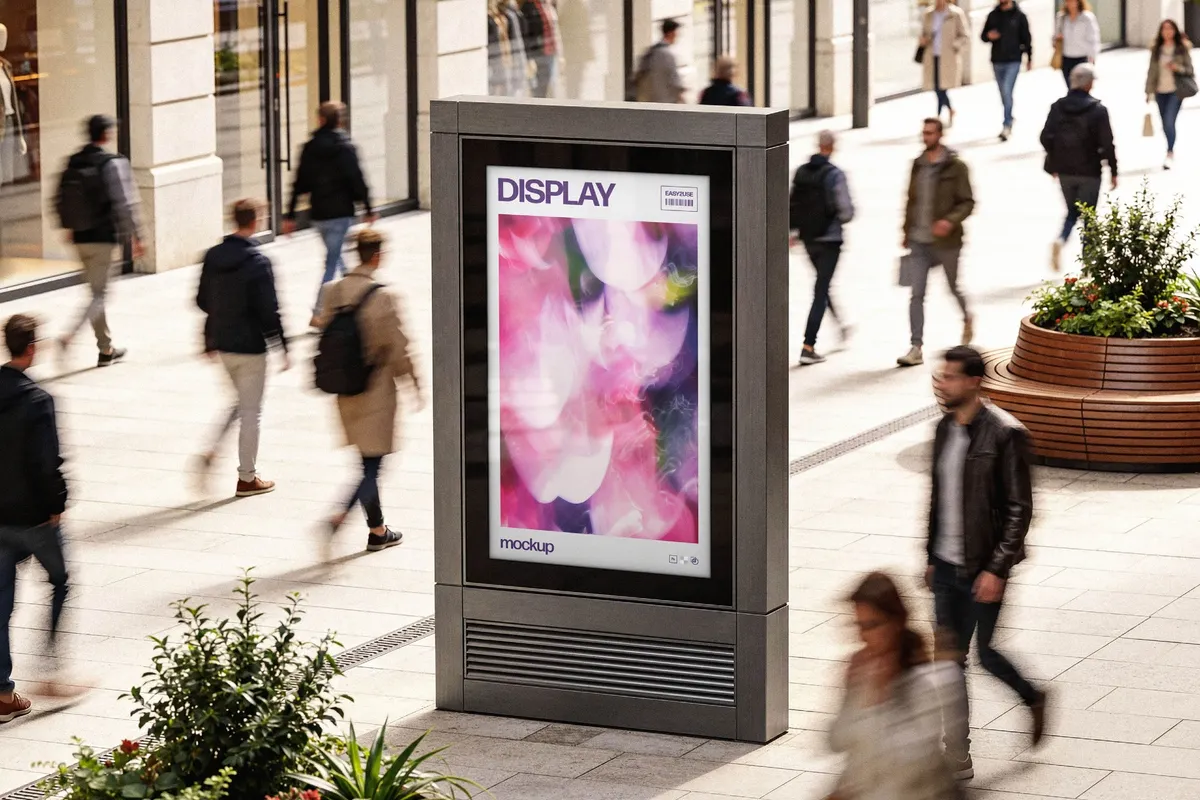 Outdoor Vertical Signboard Mockup