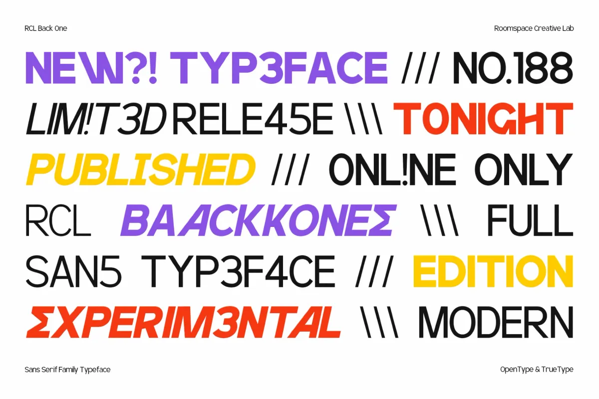 RCL BackOne – Bold Modern Sans Font