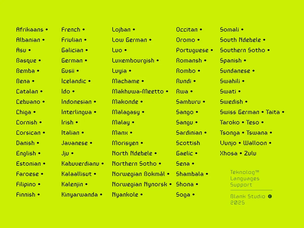 TEKNOLOG Digital Font