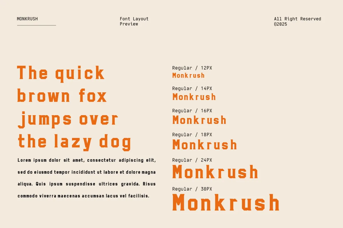Monkrush - Display Serif Font