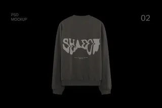Crewneck Sweatshirt Mockup — Back View