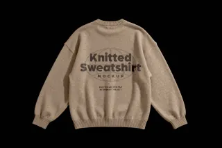 Oversize Knitted Sweatshirt Mockup