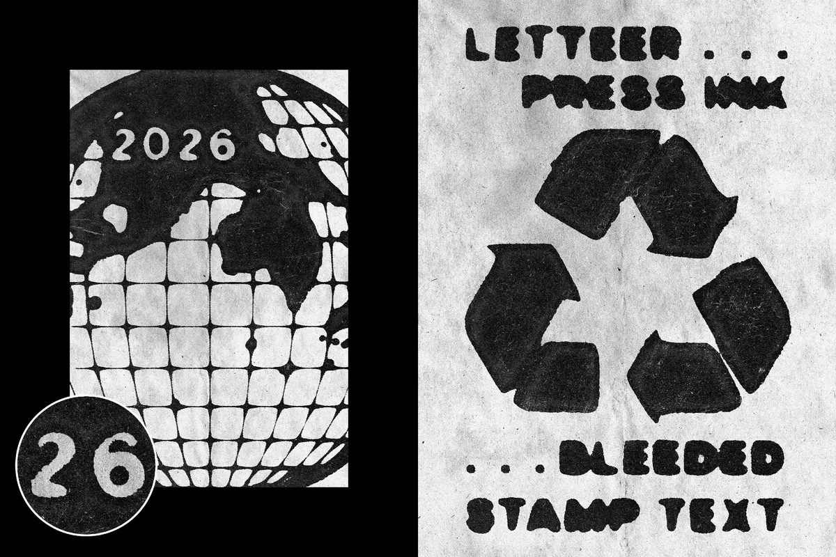 Letterpress Stamp Text Effect