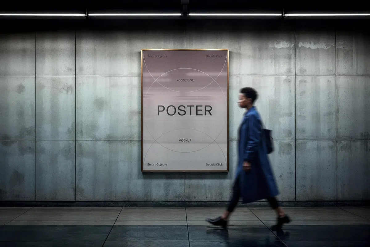 Subway A4 Poster Mockup