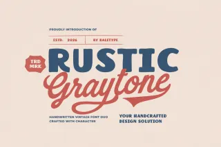 Rustic Graytone – Retro Script and Sans Font Duo