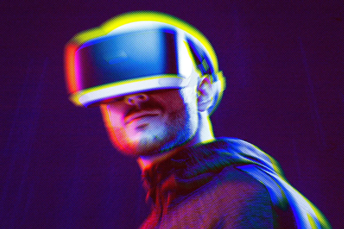 Cyberpunk Hologram Blur Photo Effect