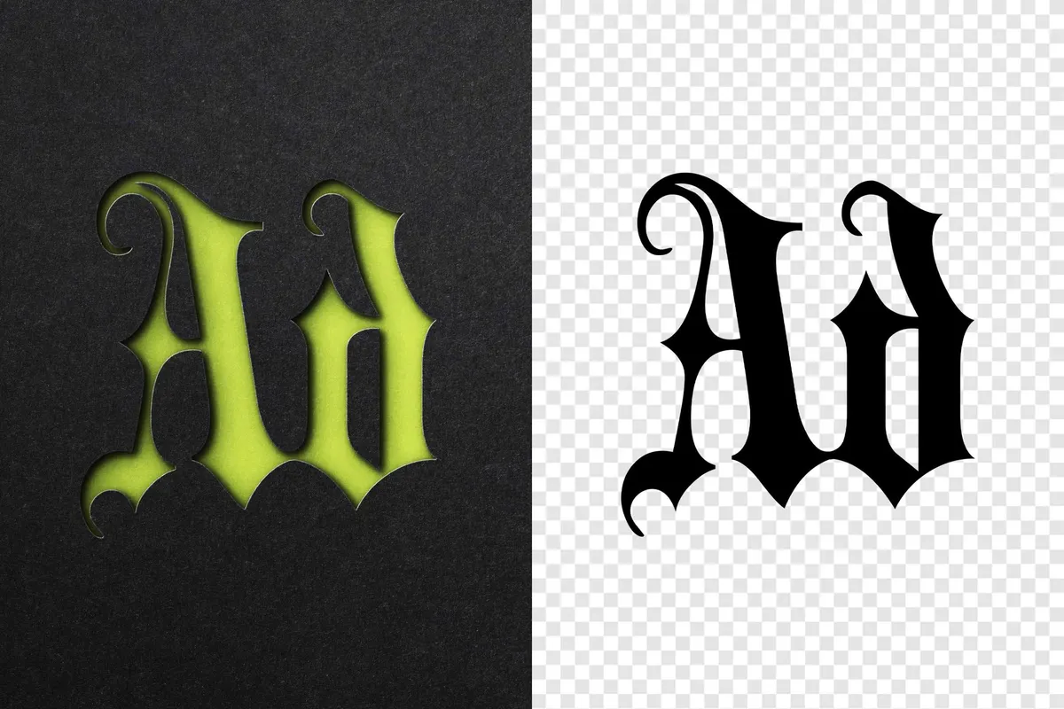 Black Paper Cutout Mockup