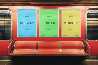 Subway Train Posters Mockup