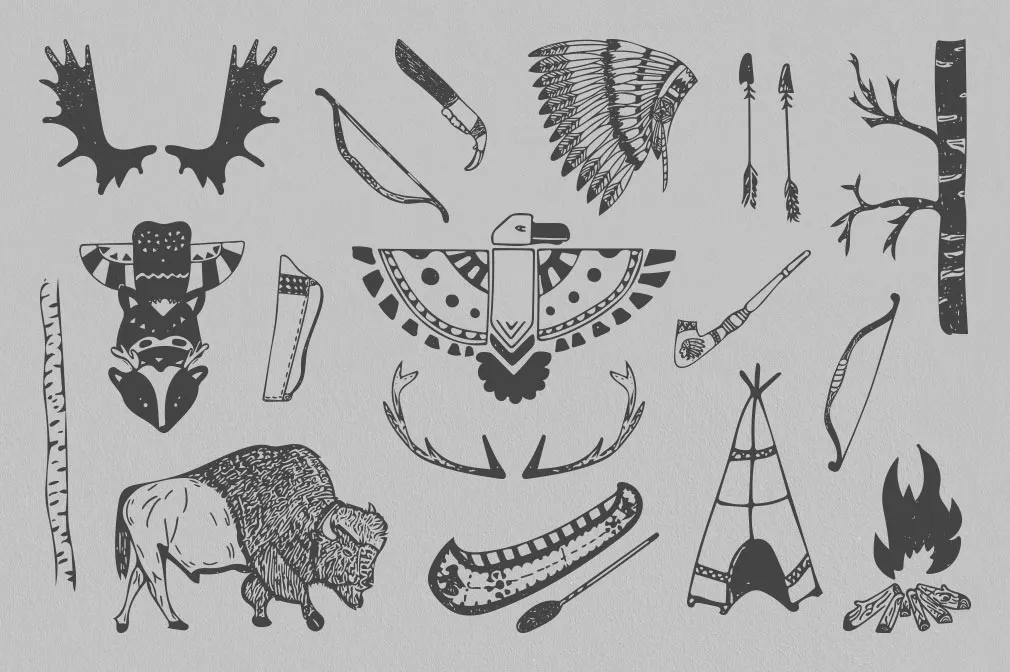 Hand-Drawn Tribal Vectors Set
