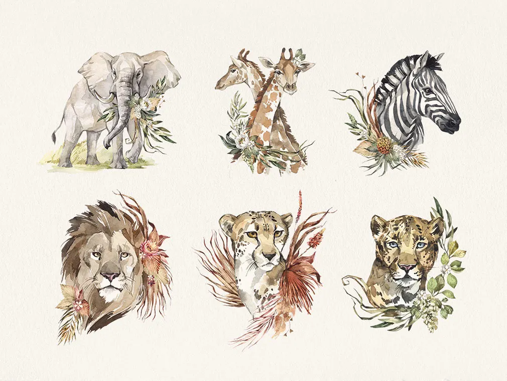 Savanna Watercolor Clipart