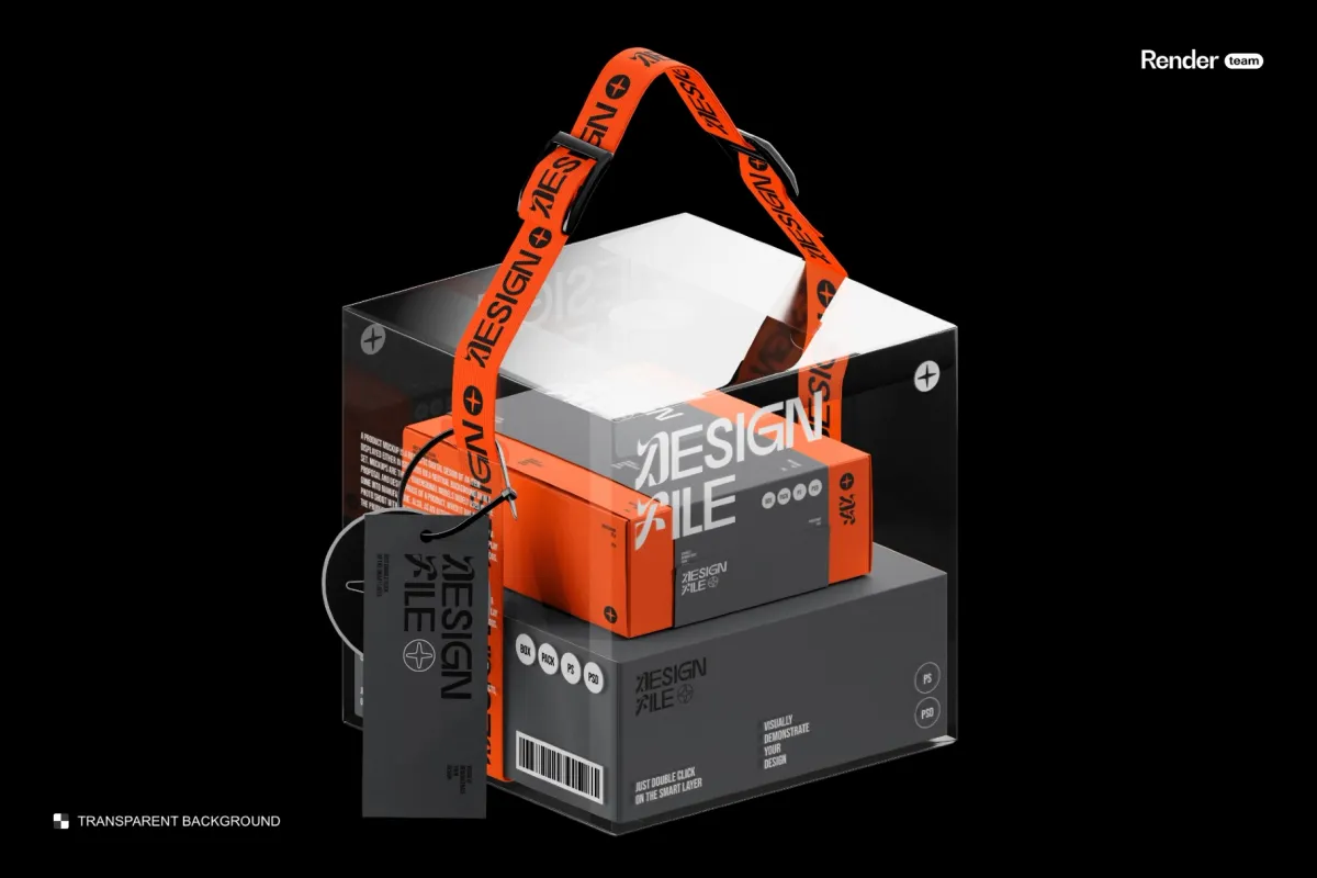 Transparent Packaging Bag Mockup