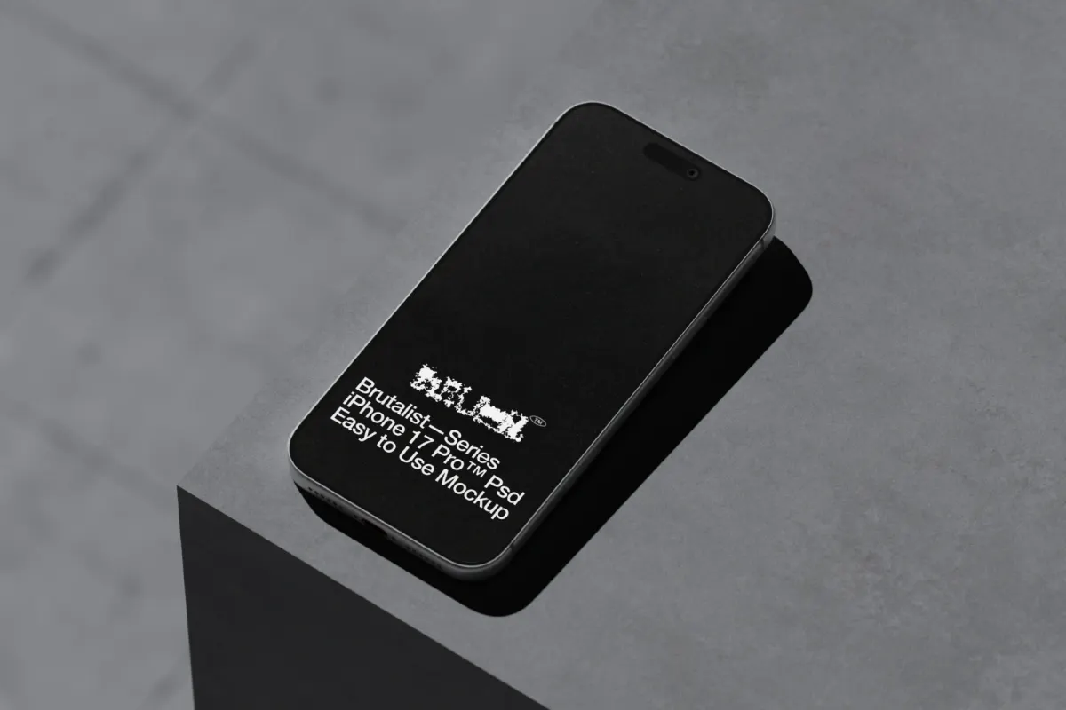 iPhone 17 Pro Brutalist Mockup