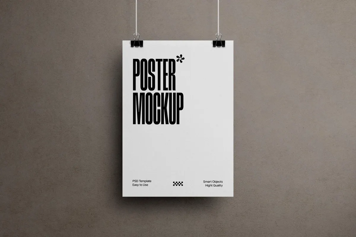 Vertical Clipped Poster Mockup