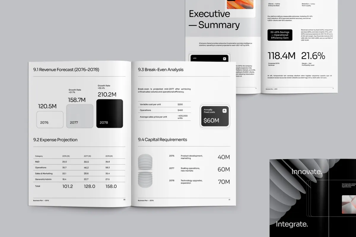 Minimalist Business Plan Template InDesign