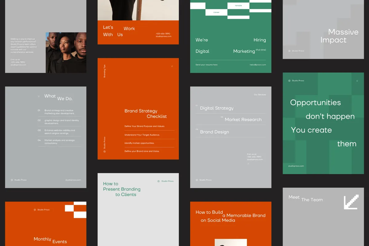 Business Social Media Kit - Canva Instagram Templates