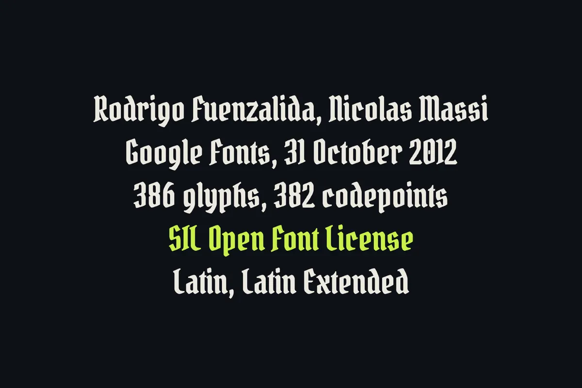 Pirata One - Free Gothic Tattoo Font