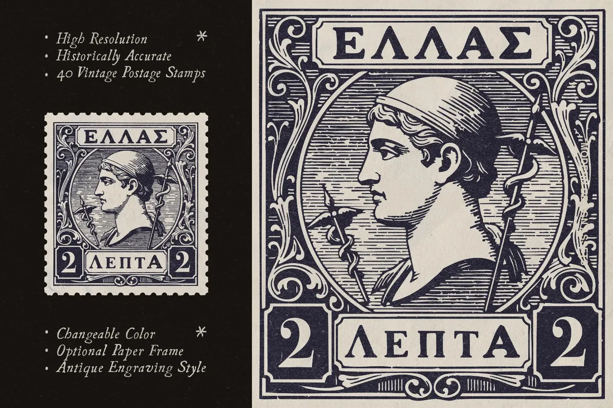 Vintage Postage Stamps Collection