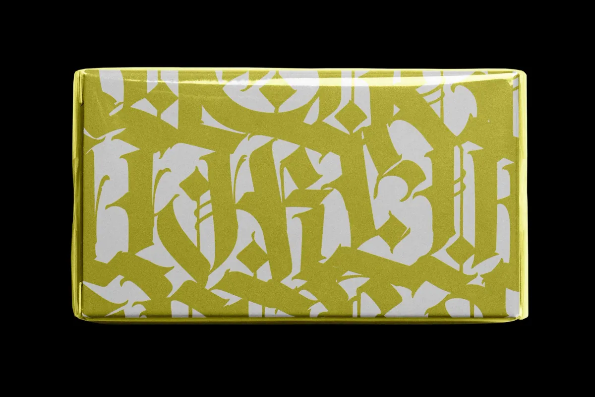 Cardboard Package Mockup with Front Label