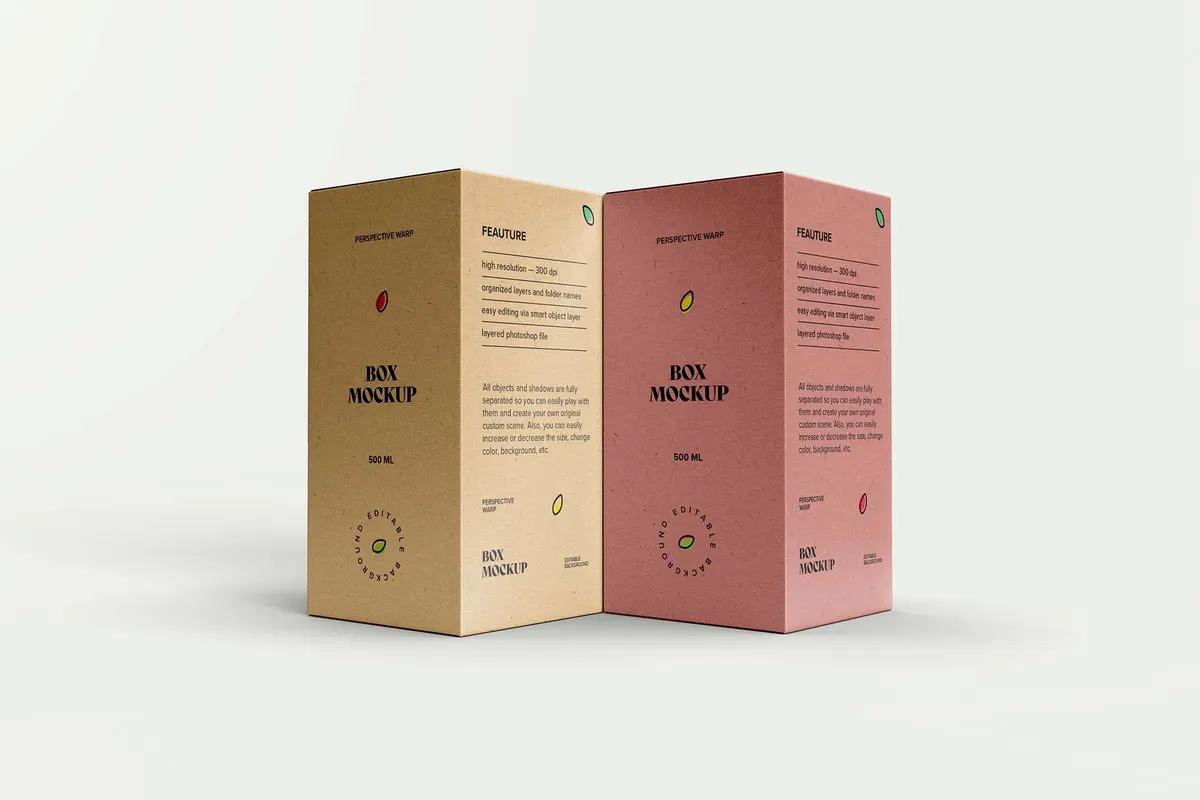 Craft Paper Box Mockup Vol.4