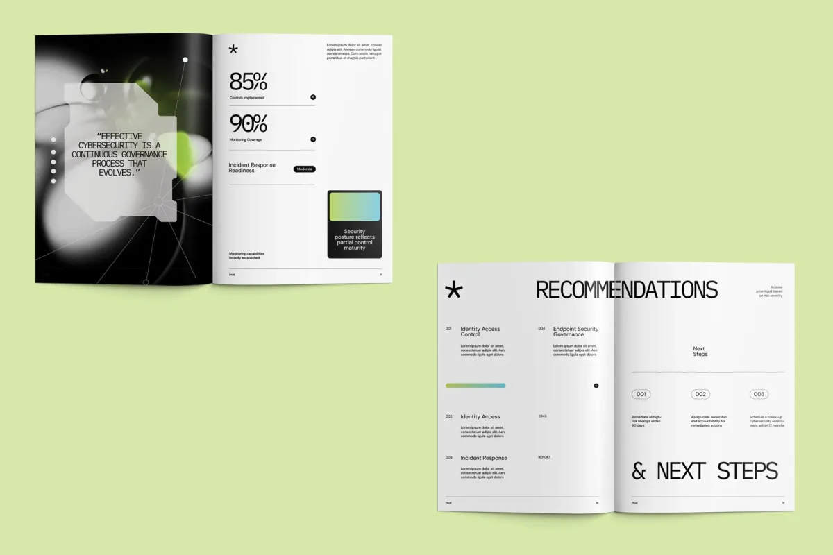 Futuristic Cybersecurity Report Indesign Template