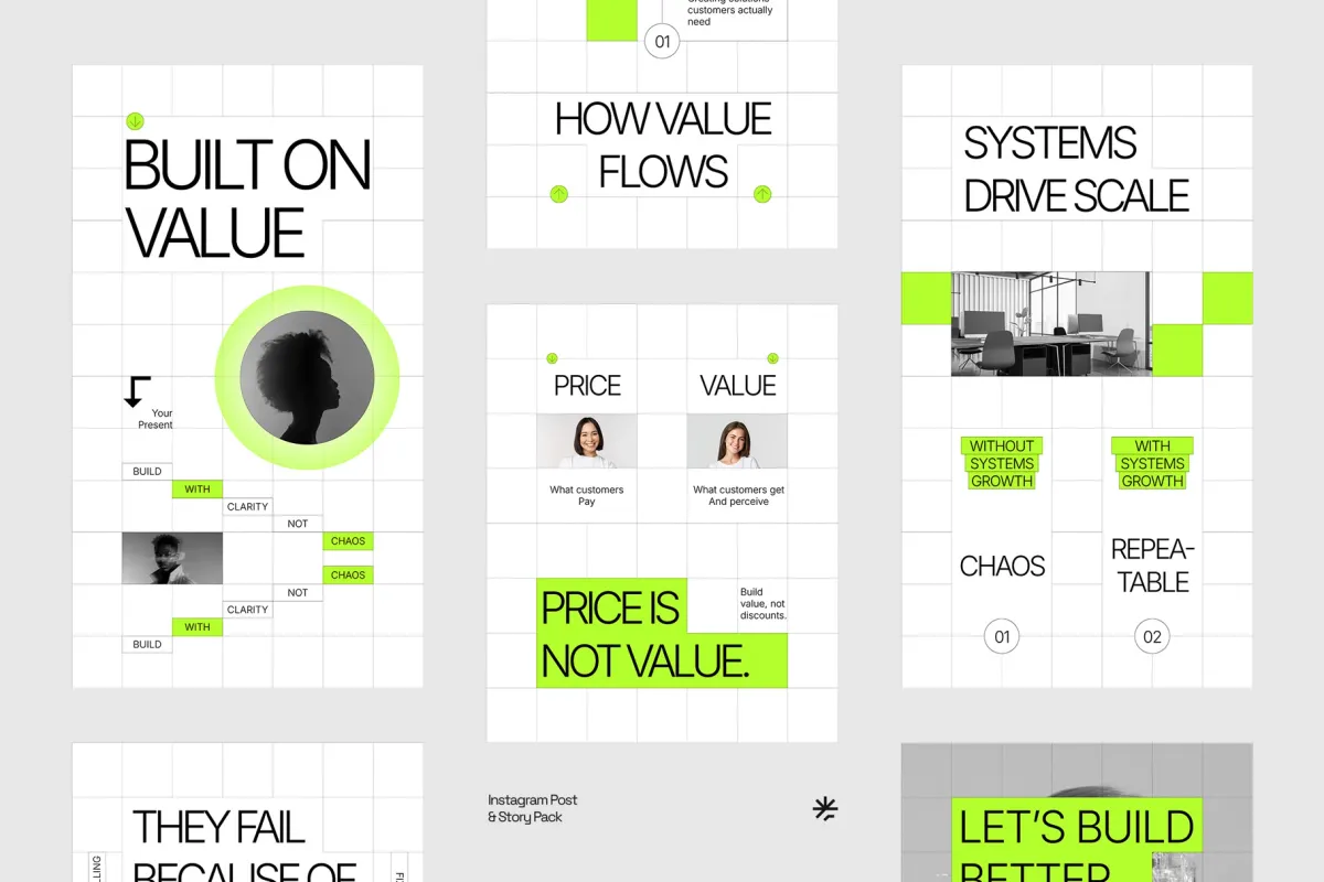Business Market Value Instagram Pack for Affinity