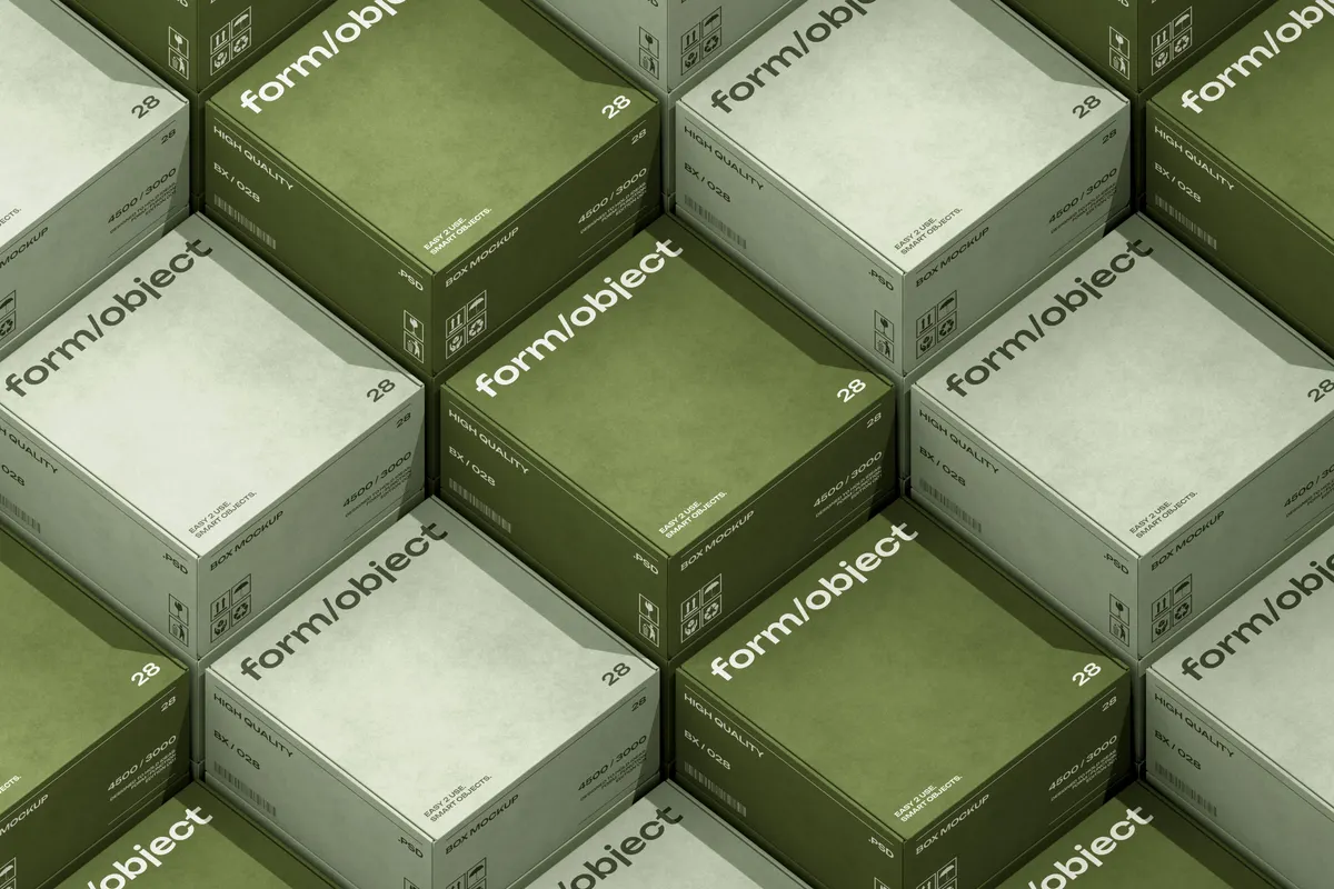 Isometric Box Grid Mockup