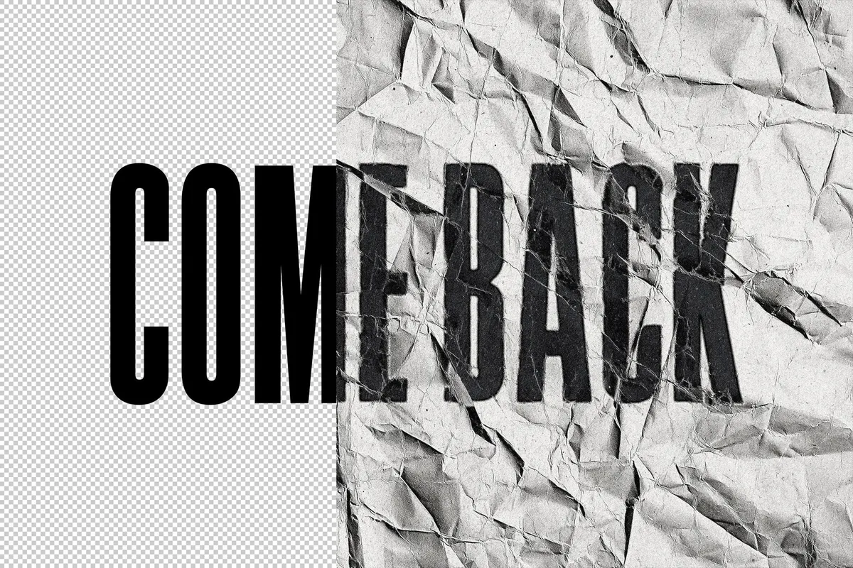 Realistic Crumpled Paper Text Effect